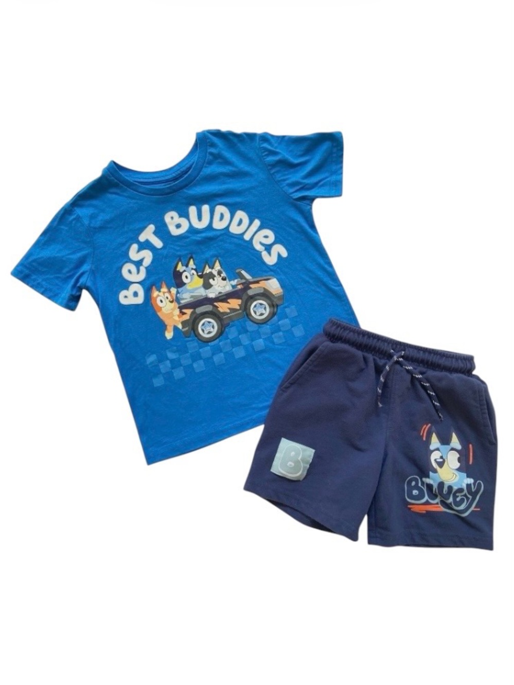 Bluey Toddler Boys Clothes Lot Size 4/5 - 3 Graphic T-Shirts & Shorts Set - Picture 2 of 11